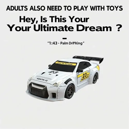 S916 RTR Mini 1/43 2.4G 4WD Drift RC Car Gyro GTR Race LED Light Full Scale Remote Control High-Speed Motor On-Road Racing Vehicle Model Boys Gifts Toys