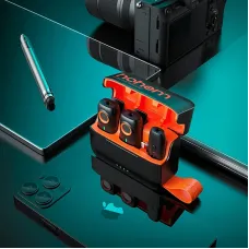 Hohem MIC-01 1-to-2 Wireless Lavalier Microphone CD Lossless Sound 360 Omnidirectional Sound Pickup Noise Cancelling Recording Live Streaming Mic with Backup Stroage Plug and Play for iPhone Android MFI Certificated