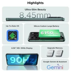 DOOGEE Note56 Pro AI 32GB 128GB 13MP Camera 6.56 inch 90Hz 6150mAh Android 16 NFC UNISOC T7225 Octa Core 4G Smartphone