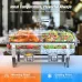 Warmounts 2/4-Pack Chafing Dishes Set 9QT/Foldable Glass Lid, Stainless Steel Food Warmer Set, Full Size Water Pan, Fuel Holder for Cooked Food Insulation for Party Catering Events Wedding Banquet