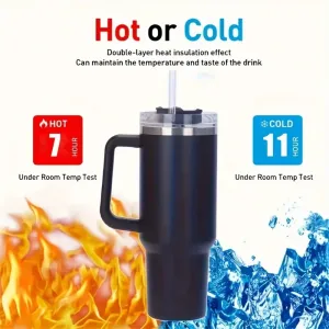 Xmund 304 Stainless Steel Insulated Mug 40oz Generation Car Cup Leak-Proof Food-Grade with Handle Portable Ice Master Straw Cup