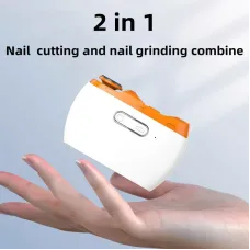 2-in-1 USB Rechargeable Electric Nail Cutter and Polisher Lightweight and Portable ABS Material Nail Trimmer Suitable for Adults and Babies Type-C USB Power Supply 500MAH Li-ion Battery