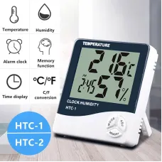 HTC-1 HTC-2 LCD Electronic Digital Temperature Humidity Meter Home Thermometer Hygrometer Indoor Outdoor Weather Station Clock