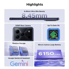 DOOGEE Note56 Plus AI 48GB 256GB 50MP Camera 6.56 inch 90Hz 6150mAh Android 16 NFC UNISOC T7225 Octa Core 4G Smartphone