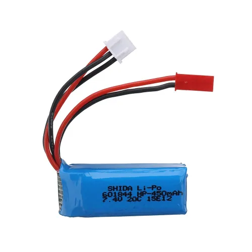 7.4V 450mAh 20C 2S LiPo Battery JST Plug for K989 K969 K979 1/28 RC Car