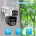 Three Lens 9MP HD 8X Zoom Security Camera WiFi Outdoor IP66 Waterproof Human Detection Night Vision Two Way Audio Smart Tracking ICSEE App Camera