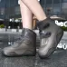 XANE1Pair Bicycle Protective Gear Waterproof Non-slip Shoe Covers Easy Double Buckle Design Outdoor Reusable Overshoes Elastic Rain Boots Unisex