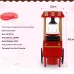 Comfook 1100W Mini Vintage Pushcart Popcorn Maker Home Use Machine with Wheels Transparent Chamber Easy Operation for Family Parties Movie Nights