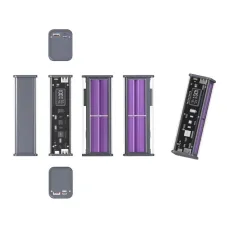 K32 100W 10000mAh/20000mAh Transparent Power Bank LED Display External Battery Power Supply with 2 Input & 3 Output Support PD/QC/AFC/SCP Fast Charging for iPhone 16 16 Pro 15 14 13 Pro Max for Xiaomi 15pro for Samsung Galaxy S25 Ultra