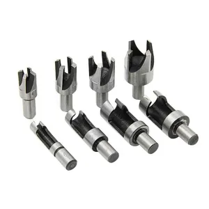 8PCS HSS Cork Drill Bit Set Wood Plug Cutter Drill Cutting Tool Drill Bit Set Bored Hole Tenon Drills