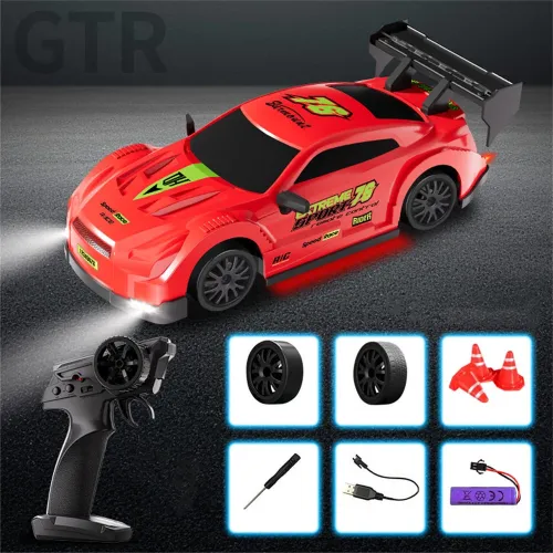 1/20 2.4G 4WD Drift RC Car GTR Mini Race LED Light High Speed Remote Control On-Road Racing Vehicles Models Boys Gifts Toys