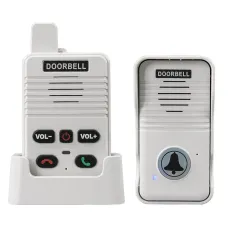 Wireless Intercom Doorbell System Long Range Two-Way Communication Rechargeable Battery Adjustable Volume Weather Resistant Easy Installation for Home Hospital Elderly Care CN Plug