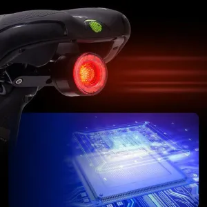 BIKIGHWireless Smart Brake Sensing Bike Taillight 600mAh Battery 15 Light Modes USB-Rechargeable IP66 Waterproof Aluminum Shell Bicycle Rear Light with Remote