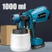 Drillpro 1000ML Cordless Electric Spray Gun Portable Household Paint Sprayer Auto Furniture Steel Coating Airbrush For Mak 18V Battery