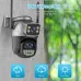 Guudgo 4K HD WiFi IP Camera 8MP Three Lens 5X Zoom Outdoor Security Camera Night Vision Motion Detection 2-way Audio IP66 Waterproof Wireless PTZ Surveillance Cameras