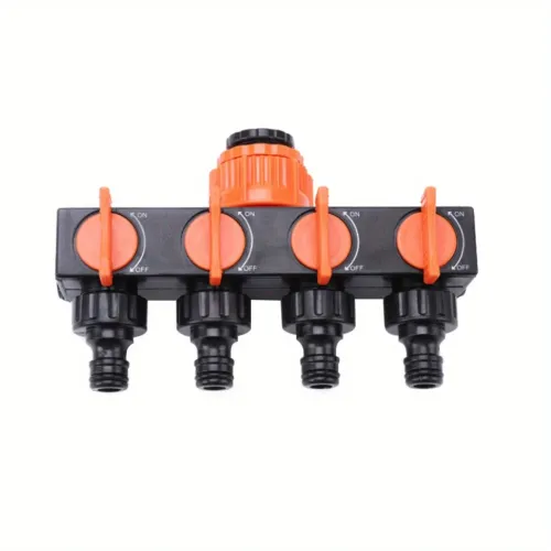 4 Way Garden Hose Splitter Faucet Hose Connector Hose Water Divider With 4 Separate Switches For Outdoor Sprinkler System