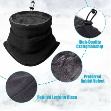 TENGOO 1pc Winter Thickened Fleece Outdoor Cycling Scarf, Warm Neck Gaiter, Windproof Dust Mask, Polar Fleece Neck Cover