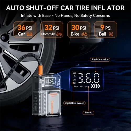 SUITU ST-5546C Portable Wireless Smart Inflator Pump Digital LCD Screen for Cars Motorcycles Bicycles Basketballs Inflate