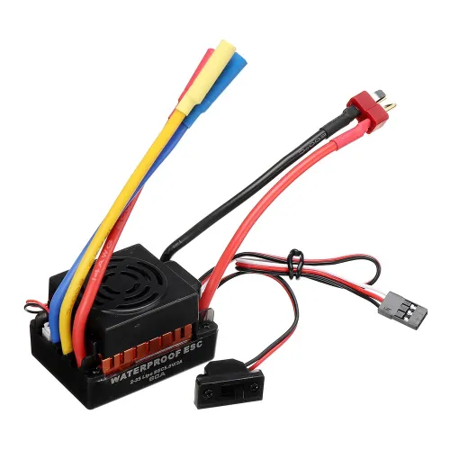60A Brushless Waterproof ESC Electric Speed Controller for 1/10 RC Car Parts