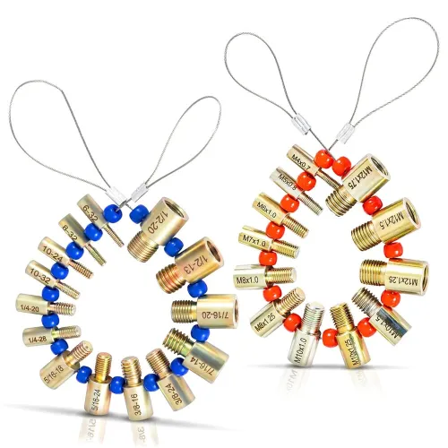 Nut and Bolt Thread Checker Stainless Steel 26 Gauges 14 Inch & 12 Metric Sizes SAE & Metric Nut and Bolt Size Identification Tool