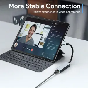 USB Type C to Gigabit Network Card Port Network Cable Adapter USB-C to RJ45 Driveless for Laptops Tablets