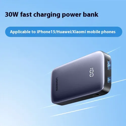 Ugreen PB501 30W 36Wh 10000mAh Power Bank Digital Display External Battery Power Supply with 1 Input & 2 Outputs Fast Charging for iPhone 16 15 Pro 14 13 12 Pro Max for Huawei Mate XT for Samsung Galaxy Z Flip6 for Airpods