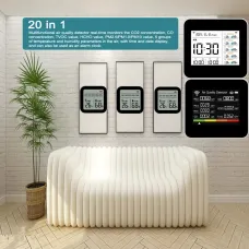 20-in-1 Tuya Multifunctional Air Quality Tester CO2 CO TVOC HCHO PM2.5 Temperature Humidity Monitor Tuya APP Control 2000mAh Battery