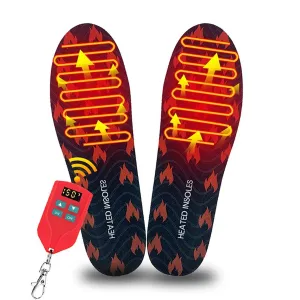 TENGOO Unisex Electric Heated Boot Insoles - Wireless Remote, 60s Heating, USB Rechargeable, Waterproof, Built-in Battery, Winter Thermal Insole Foot for Outdoor
