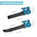 VIOLEWORKS Cordless Electric Air Blower 6 Speeds Handheld Leaf Blower Dust Collector Sweeper Garden Tools Compatible 18V Battery
