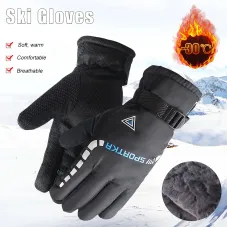 XANEWinter Warm Cycling Gloves Men Women Windproof Non-Slip Fleece Thermal Ski Gloves for Outdoor Snowboard Motorcycle Riding