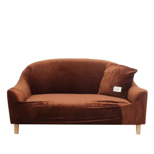 1/2/3 Seaters Elastic Plush Sofa Cover Universal Thick Pure Color Sofa Chair Seat Protector Stretch Slipcover Couch Case Home Office Furniture Decoration