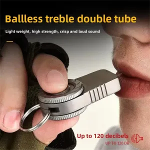 IPRee Titanium Alloy Outdoor Camping Rescue Whistle Dual Hole Camping Portable Keychain Multifunctional Decompression EDWhistle