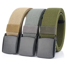 TUSH120cm Tactical Nylon Belt Adjustable Wear-resistant Lightweight Waist Belt Buckle Canvas Belt Casual Sports Belts for Outdoor Men Women