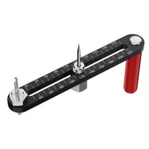 BOHAN Adjustable Circle Cutter 50-210mm Aluminum Alloy Hole Saw with Cobalt Steel Milling Cutter for Wood Metal Drywall Carpentry Crafts