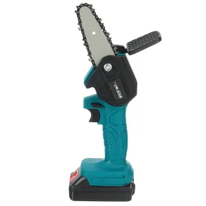 4In Mini Cordless Rechargeable Electric Chainsaw One-Hand Chain Saws Woodworking Cutting Tool W/ 1 or 2pcsch Pruning Cutter