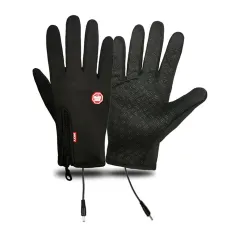 USB Motorcycle Riding Heated Gloves for Winter Outdoor Sports Skiing Warm Gloves Waterproof and Non-slip