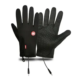 USB Motorcycle Riding Heated Gloves for Winter Outdoor Sports Skiing Warm Gloves Waterproof and Non-slip