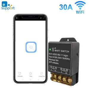 Ewelink WiFi Smart Switch 30A High Power Controller Motor Relay Module Timer Scheduling App & Voice Control with Alexa Google