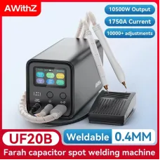 Awithz UF20B Spot Welding Machine AC110-240V 6V 1750A 10.5KW High Power 18650 Lithium Battery Nickel Sheet Welder Touch Screen Multi-Mode for Power Tools Phone Battery Repair