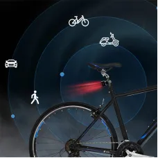 BIKIGHBike Radar Taillight 1500mAh Battery 7 Light Modes 3 Radar Modes Type-Rechargeable IP64 Waterproof Bicycle Rear Light for Outdoor Cycling