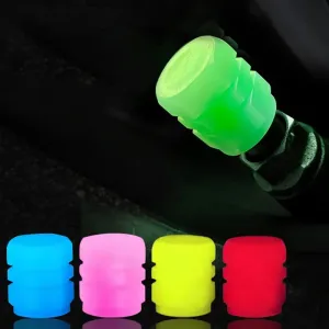 4PC Car Luminous Valve Caps Fluorescent Night Glowing Car Motorcycle Bicycle Wheel Styling Tyre Hub Universal Cap Decor