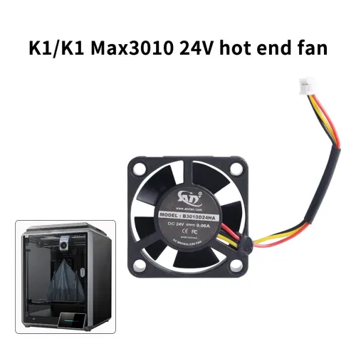 Toaiot K1/K1 Max Hot End Fan 3010 Dual Ball 24V 13000 RPM Quiet Cooling 3D Printer Accessory High-Speed Performance