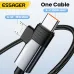 ESSAGER ES-X59 7A USB-A to USB-C+Micro USB Cable QC Fast Charging Data Transmission Tinned Copper Core Line 0.25M/1M/2M Long for iPhone 16 16 Pro 15 15 Pro Max for Huawei Pura 80 Ultra for XIAOMI for SAMSUNG