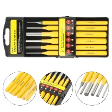 6PCS Roll Pin Punch Set Fast Pin Removal Drive Pins In or Out 1/8 3/16 1/4 5/16 5/32 1/16 Inch for Hunting Woodworking Pistol
