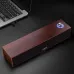 E350MB Wired bluetooth Soundbar Wooden Computer Speakers with Volume Knob Dual Speakers Deep Bass Support 3.5mm AUX Speaker Soundbar