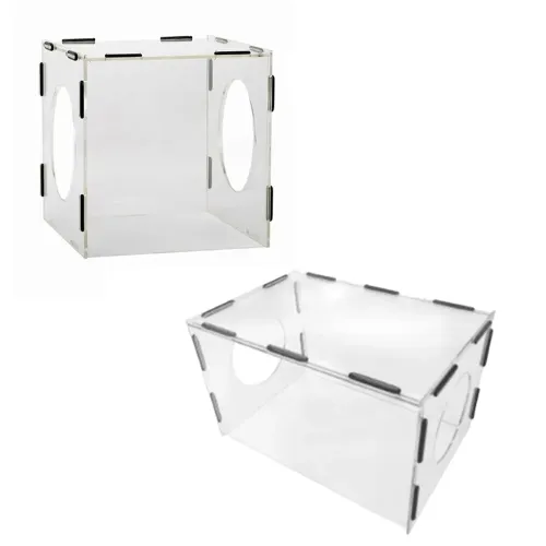 Clear Acrylic Grinding Dust Box Transparent Design 200x200x200mm 200x180x300mm Easy Assembly Polishing Buffing Engraving Dust Proof