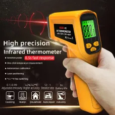 BSIDE H2 Infrared Laser Thermometer -50 to 530 High Precision Non-Contact 12:1 Ratio Adjustable Emissivity LCD Backlit Display