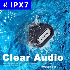 KOLEER S31 IPX7 Waterproof Speaker Wireless bluetooth Speaker Dual Drivers 360 Surround Sounnd 1200mAh TWS Pairing Outdoors Portable Speakers