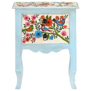 Solid Mango Wood Hand Painted Bedside Cabinet 15.7''x11.8''x19.7''