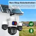 Three Lens 6MP HD Solar Powered Security Camera 5X Zoom PTZ Color Night Vision Red Blue Alarm Wireless WiFi Outdoor AI Human Detection Weatherproof Camera